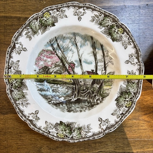 Johnson Brothers Friendly Village 4 Rimmed Soup Bowls Willow by the Brook 8" - Picture 4 of 7